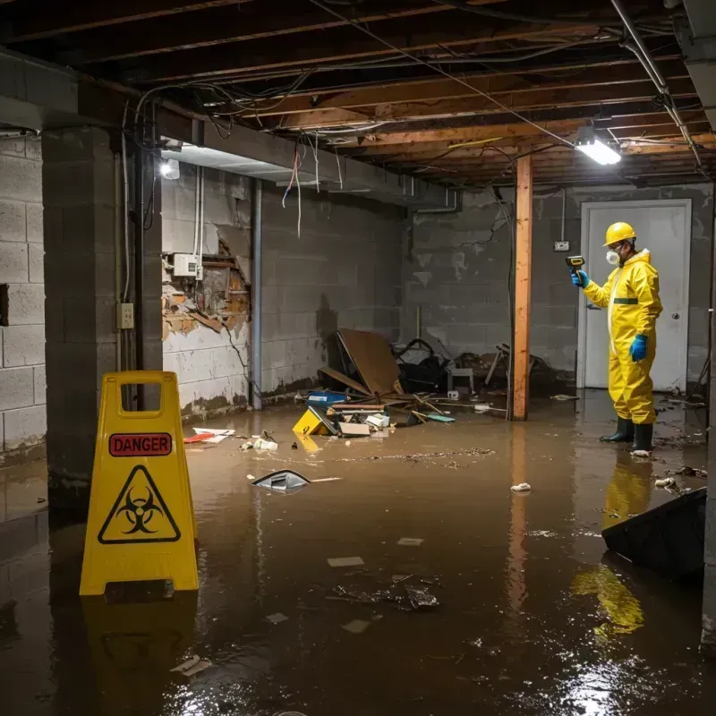 Flooded Basement Electrical Hazard in Kinston, NC Property