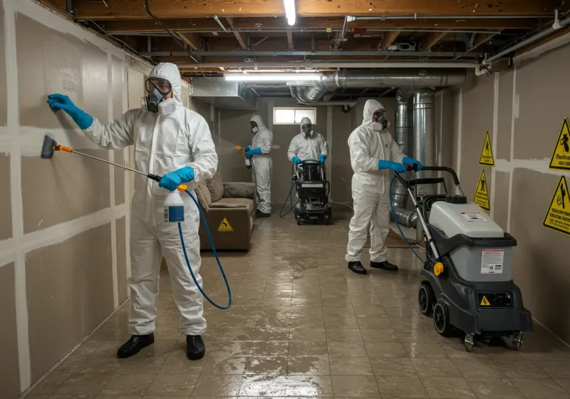 Basement Moisture Removal and Structural Drying process in Kinston, NC